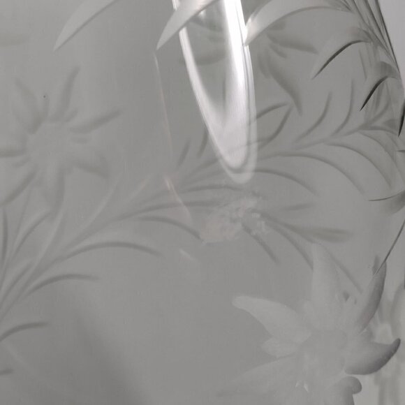 Vintage Floral Cut Glass Footed Clear Decorative Flared Bud Vase - Picture 10 of 12